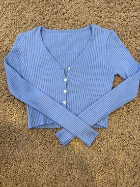 SHEIN Cropped Button-down long sleeve top